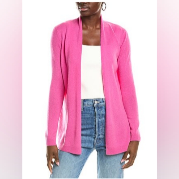 Sofia Cashmere Sweaters - NWT Sofia Cashmere Pink Drape cardigan -